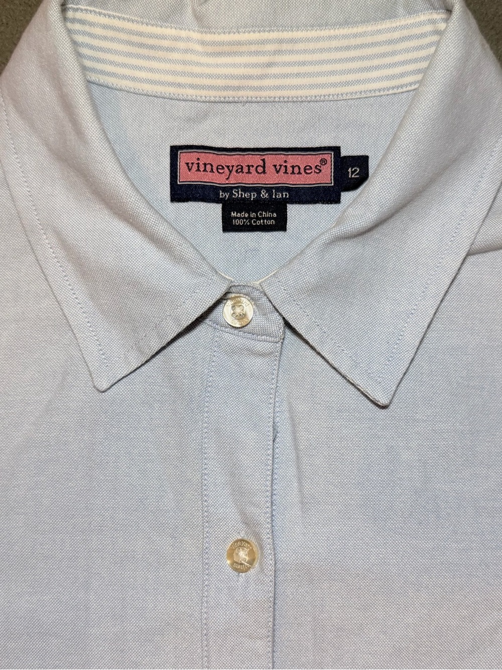 Vineyard Vines- Light Blue - Button-Down - Cotton Shirt - 12